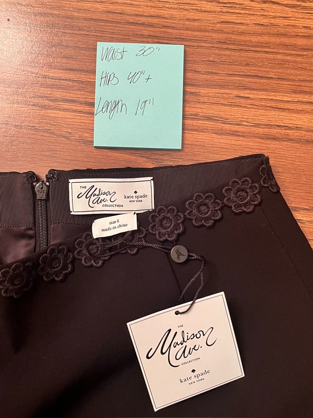 NWT Kate Spade MADISON AVENUE Collection Black Angie Skirt Size 6 LUXE - Picture 2 of 5